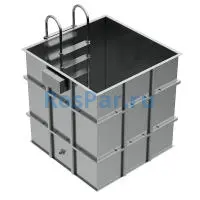 Квадратная купель «COMFORT» из нержавеющей стали длина 1500 мм ширина 1500 мм высота 1150 мм