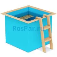 Квадратная купель «COMFORT» из полипропилена длина 1300 мм ширина 1300 мм высота 1000 мм