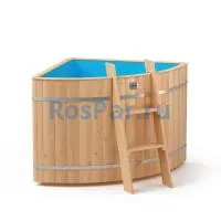 Угловая купель «ORIGINAL» с пластиковой вставкой длина 1100 мм ширина 1100 мм высота 900 мм