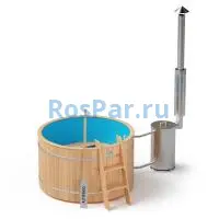 Фурако круглая «ORIGINAL» из сосны с пластиковой вставкой с внешней печью 1500 мм