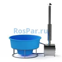 Фурако круглая «PREMIUM terrace» с термопластиковой вставкой с внешней печью 2000 мм