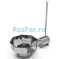 Фурако «PREMIUM terrace Октагон» из нержавеющей стали с внешней печью 2150 мм