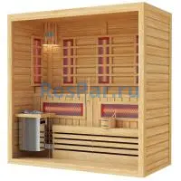 Комбинированная сауна трехместная «PREMIUM» с электрической печью Harvia