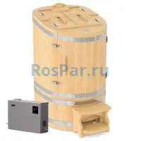 Кедровая бочка овальная «Профессиональная» со скосом с парогенератором «SteamLux»