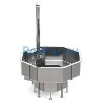 Фурако «PREMIUM terrace Октагон» из нержавеющей стали со встроенной печью 2150 мм