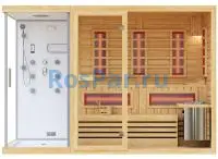 Комбинированная сауна трехместная «COMFORT» с душевой кабиной