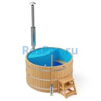 Фурако круглая «PREMIUM» из лиственницы с пластиковой вставкой с интегрированной печью 2000 мм