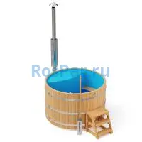 Фурако круглая «PREMIUM» из лиственницы с пластиковой вставкой с интегрированной печью 1700 мм