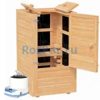 Мини-сауна квадратная «Двухрежимная» с инфракрасными излучателями и парогенератором «UrFine»