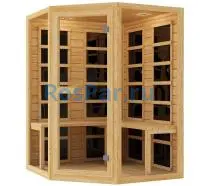 Трехместная угловая инфракрасная сауна «ORIGINAL» с карбоновыми излучателями