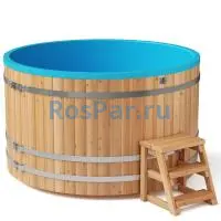 Круглая купель «COMFORT» из лиственницы с термопластиковой вставкой диаметр 2000 мм