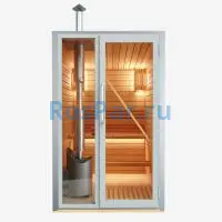 Уличная модульная двухместная сауна «PREMIUM» с дровяной печью