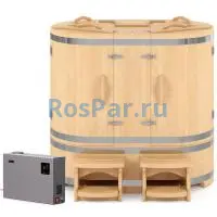 Кедровая бочка двухместная «Профессиональная» с парогенератором «SteamLux»