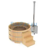 Фурако круглая «PREMIUM» из кедра с внешней печью с газовой горелкой 2000 мм