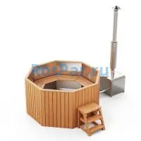 Фурако «COMFORT Октагон» из нержавеющей стали с внешней печью 1700 мм