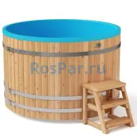 Круглая купель «COMFORT» из лиственницы с термопластиковой вставкой диаметр 1700 мм