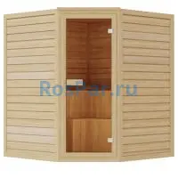 Комбинированная сауна трехместная угловая «COMFORT» с электрической печью и парогенератором