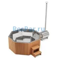 Фурако «PREMIUM Октагон» из нержавеющей стали с внешней печью 2350 мм