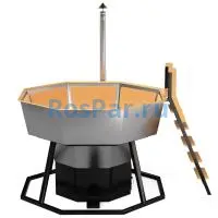 Банный чан «PREMIUM NEO BLACK» на подставке с печью 2150 мм