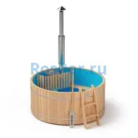 Фурако круглая «ORIGINAL» из лиственницы с пластиковой вставкой со встроенной печью 2000 мм