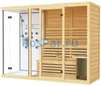 Трехместная финская сауна «COMFORT» с душевой кабиной