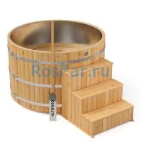 Фурако круглая «PREMIUM» из лиственницы с вставкой из нержавеющей стали с электроподогревом 1700 мм