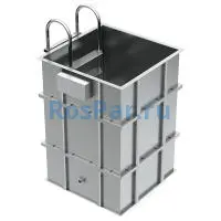 Квадратная купель «COMFORT» из нержавеющей стали длина 1000 мм ширина 1000 мм высота 1150 мм