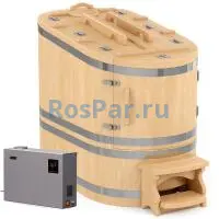 Кедровая бочка полулежачая «Профессиональная» с парогенератором «SteamLux»
