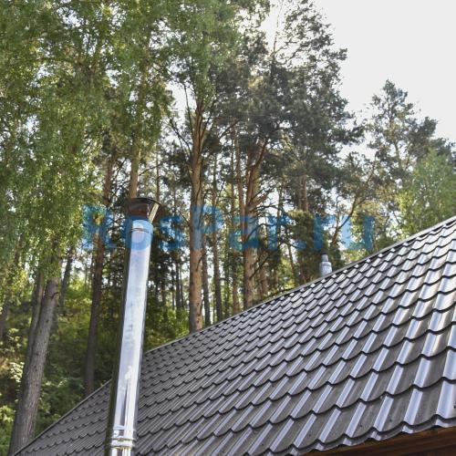 Фурако круглая «COMFORT» из лиственницы с пластиковой вставкой со встроенной печью 2000 мм