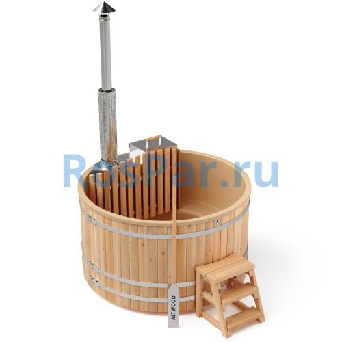 Фурако круглая «PREMIUM» из лиственницы с термопластиковой вставкой со встроенной печью 2000 мм