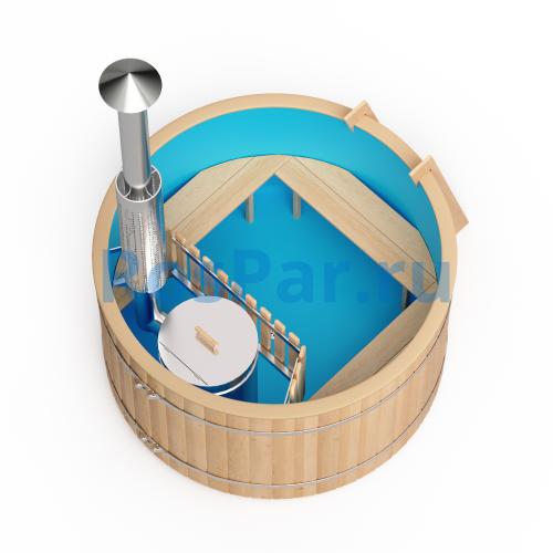 Фурако круглая «ORIGINAL» с пластиковой вставкой со встроенной печью 1500 мм