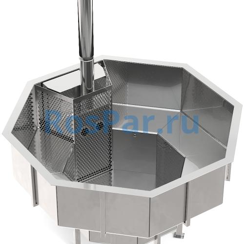 Фурако «PREMIUM terrace Октагон» из нержавеющей стали со встроенной печью 2150 мм