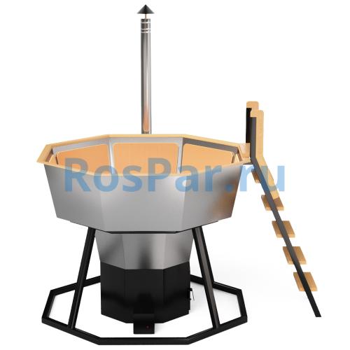 Банный чан «PREMIUM NEO BLACK» на подставке с печью 1750 мм