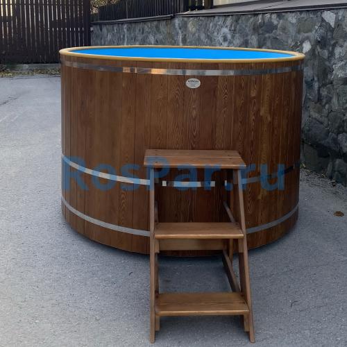Круглая купель «COMFORT» из лиственницы с термопластиковой вставкой диаметр 1700 мм