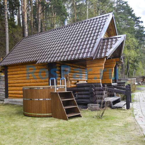 Круглая купель «COMFORT» из лиственницы с термопластиковой вставкой диаметр 1700 мм