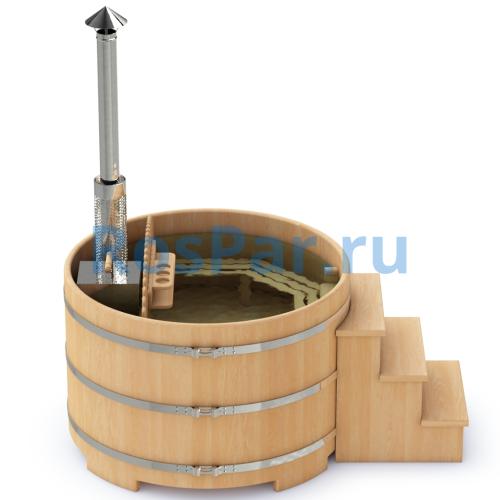 Фурако круглая «PREMIUM» из кедра со встроенной печью 1700 мм
