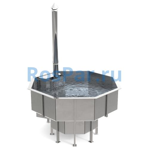 Фурако «PREMIUM terrace Октагон» из нержавеющей стали со встроенной печью 2150 мм