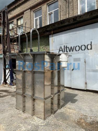 Квадратная купель «COMFORT» из нержавеющей стали длина 2000 мм ширина 2000 мм высота 1150 мм