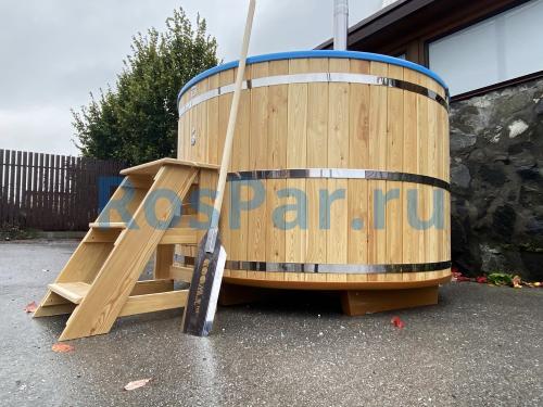 Фурако круглая «PREMIUM» из лиственницы с термопластиковой вставкой со встроенной печью 2000 мм