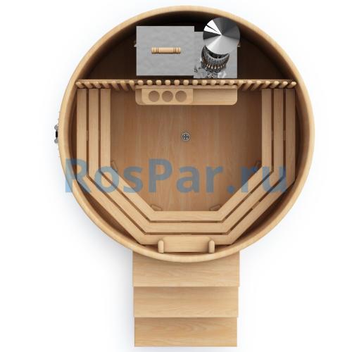 Фурако круглая «PREMIUM» из кедра со встроенной печью 2000 мм