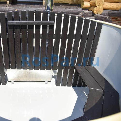 Фурако круглая «COMFORT» из лиственницы с пластиковой вставкой со встроенной печью 2000 мм