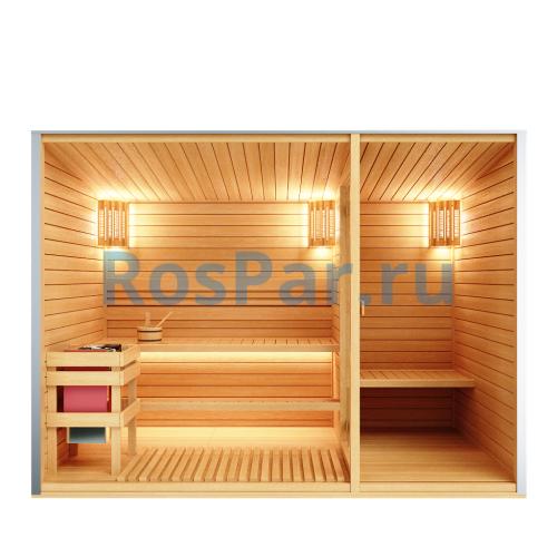 Уличная модульная четырехместная сауна с предбанником «PREMIUM» с электрической печью