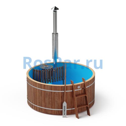 Фурако круглая «ORIGINAL» из лиственницы с пластиковой вставкой со встроенной печью 2000 мм