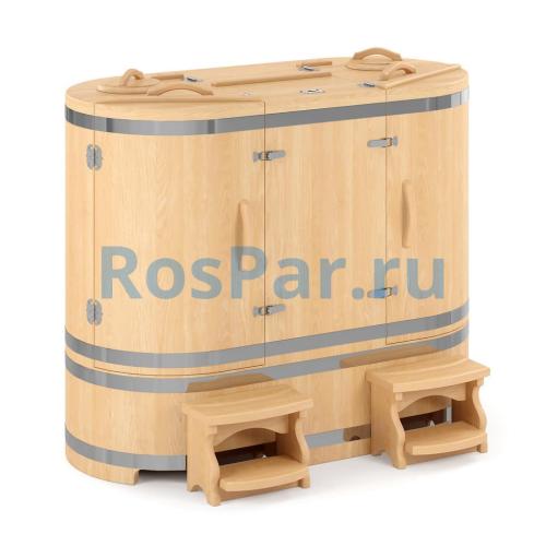 Кедровая бочка двухместная «Профессиональная» с парогенератором «SteamLux»