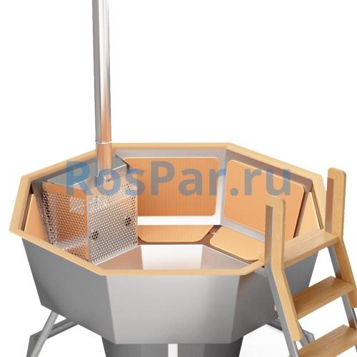 Банный чан «PREMIUM NEO STEEL» на подставке со встроенной печью 1750 мм