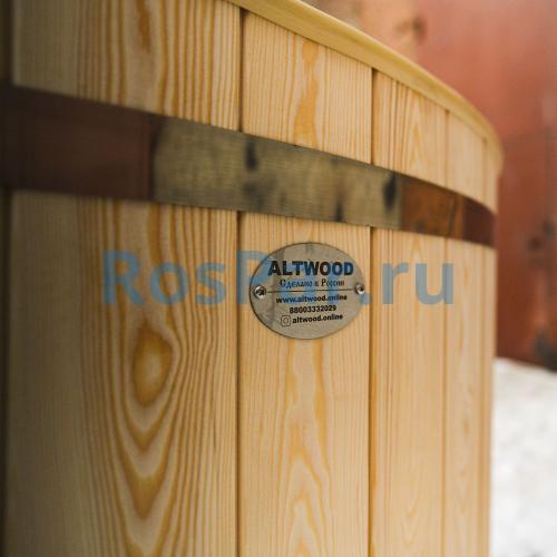 Фурако круглая «COMFORT» из лиственницы с пластиковой вставкой с внешней печью с газовой горелкой 1700 мм