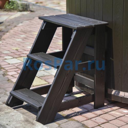 Фурако круглая «COMFORT» из лиственницы с пластиковой вставкой со встроенной печью 2000 мм