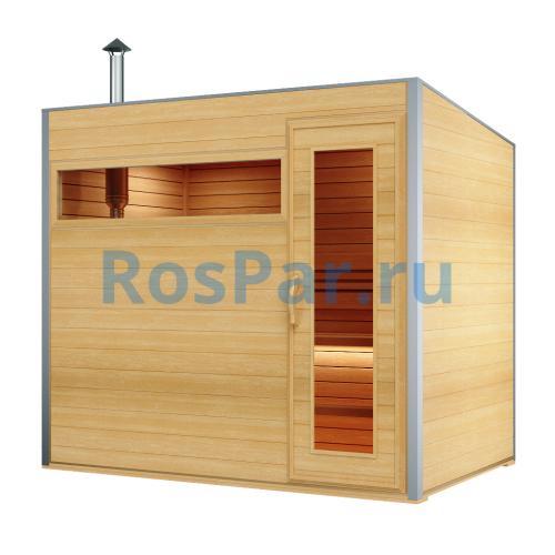 Уличная модульная четырехместная сауна «COMFORT» с дровяной печью