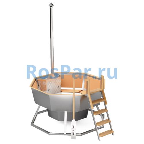 Банный чан «PREMIUM NEO STEEL» на подставке со встроенной печью 2150 мм