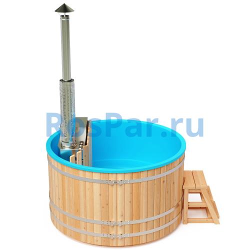 Фурако круглая «PREMIUM» из лиственницы с термопластиковой вставкой со встроенной печью 2000 мм